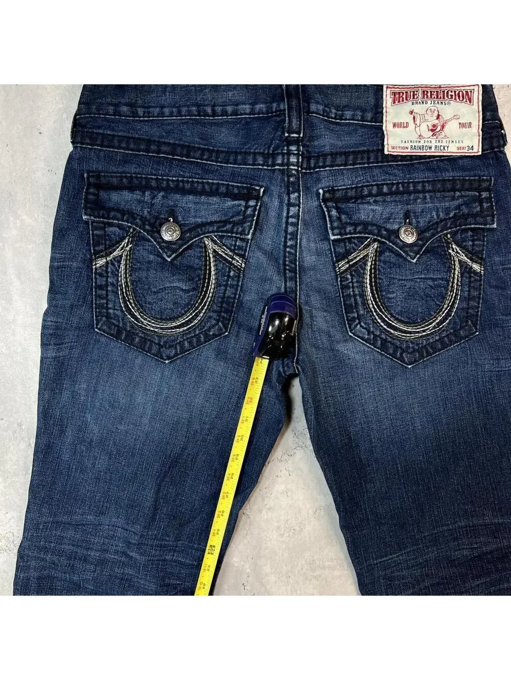 Vintage True Religion Rainbow Ricky Grunge Baggy Denim Jeans